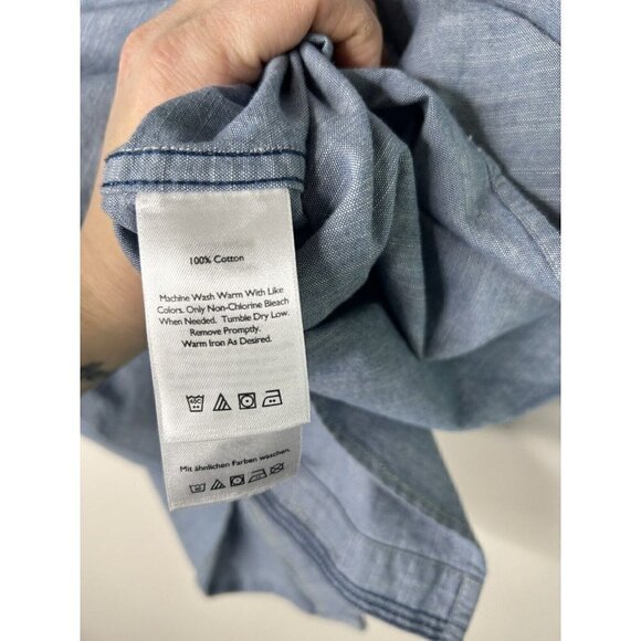 Eddie Bauer Men’s Classic Fit Button Down Shirt Blue Collared Size Medium - Picture 10 of 10